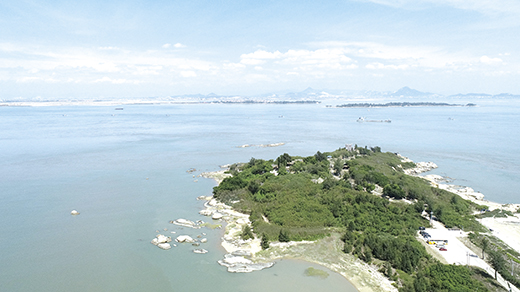 馬山港預定碼頭位置空拍圖。(縣府提供)