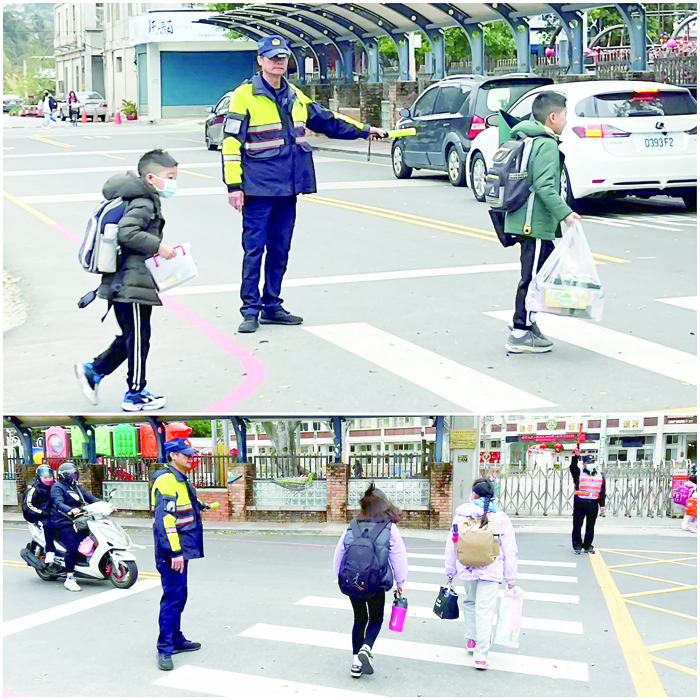 開學首日，縣警局同步啟動「護童專案」勤務，在轄區內交通流量較大之幼兒園、國小等處所上學時段加強交通安全維護。（縣警局提供）