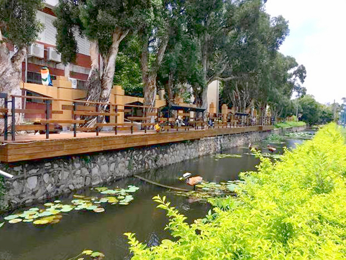 金門農工今年進行圍牆周遭環境空間改造策略。（金門農工提供）