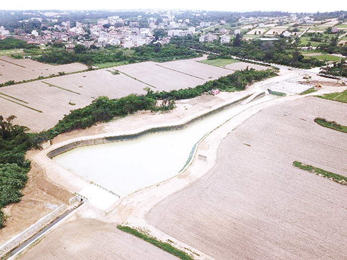 安岐排水分洪截流工程。（縣府工務處提供）