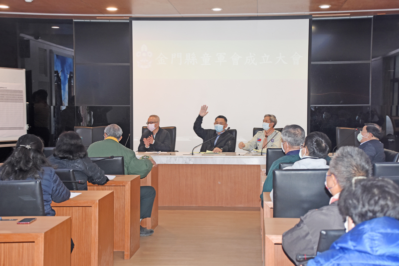 「金門縣童軍會」第一屆理監事選舉,楊鎮浯高票當選理事長。(翁維智攝)
