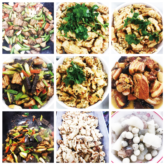 豐盛的古早味年菜。（許加泰攝）