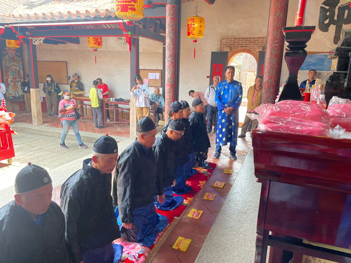 瓊林蔡氏宗親農曆二月初七當天舉行春祭祭祖儀式。（陳冠霖攝）