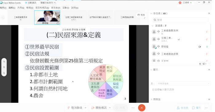 金門縣政府辦理完成兩梯次110年度民宿聯合稽查缺失輔導線上課程，盼提升金門觀光服務品質。（觀光處提供）
