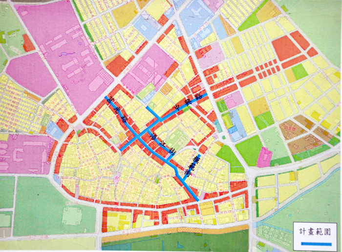 老街更新活化計畫範圍示意圖。（楊水詠翻攝）