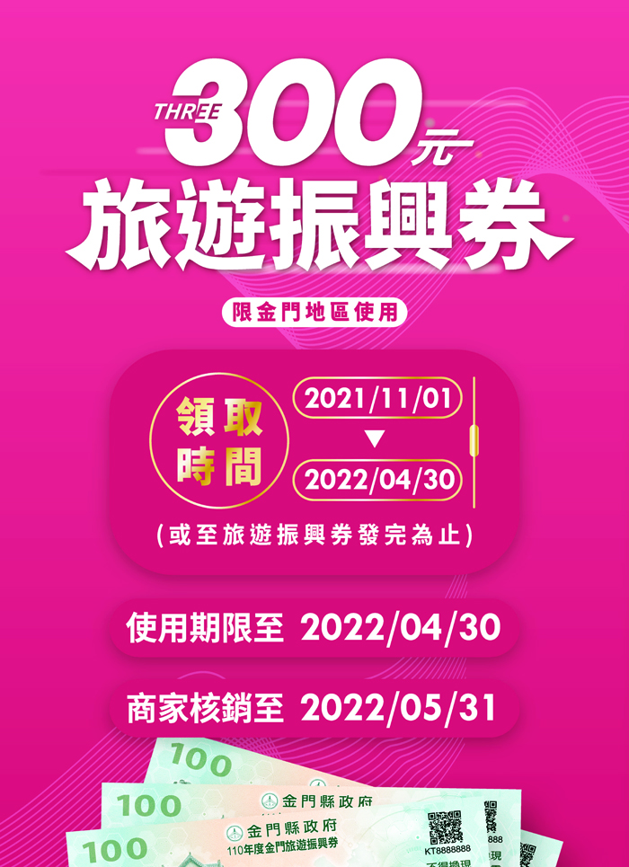 「2021金門369來金旅遊送振興券、抽金牌」活動相關圖卡。
(觀光處提供)