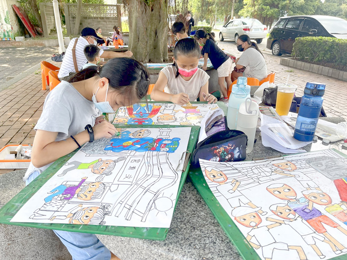 金沙鎮高粱老街風獅爺寫生繪畫比賽計有336位學生完成創作，成績已公告於網站，金沙鎮公所訂於10月17日公開表揚。（陳麗妤攝）