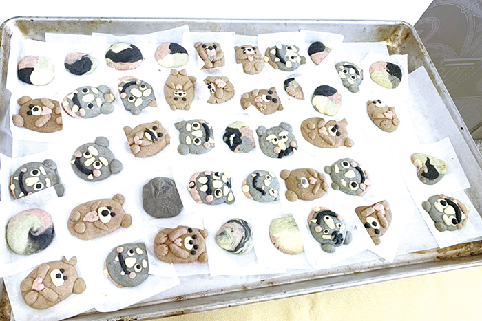 活動現場親子一起手作餅乾，完成造型可愛的餅乾作品，令人愛不釋手，捨不得食用。（莊煥寧攝）
