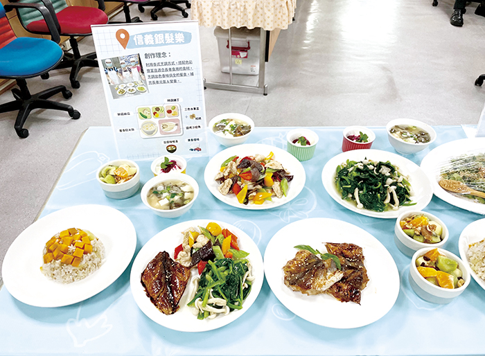 信義新村社區關懷據點獲得本年度「銀養餐盤創意食譜徵件活動」第一名。（衛生局提供）
