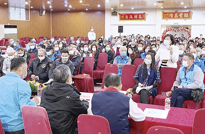 金門縣政府基層民政幹部座談會金湖場，縣長楊鎮浯率縣府一級主管到場聽取建言。（陳麗妤攝）