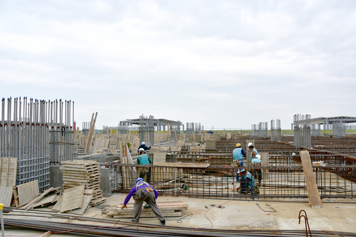 水頭港大型旅客服務中心新建工程案，目前正積極施作，工程進度較預期提前。
（詹宗翰攝）