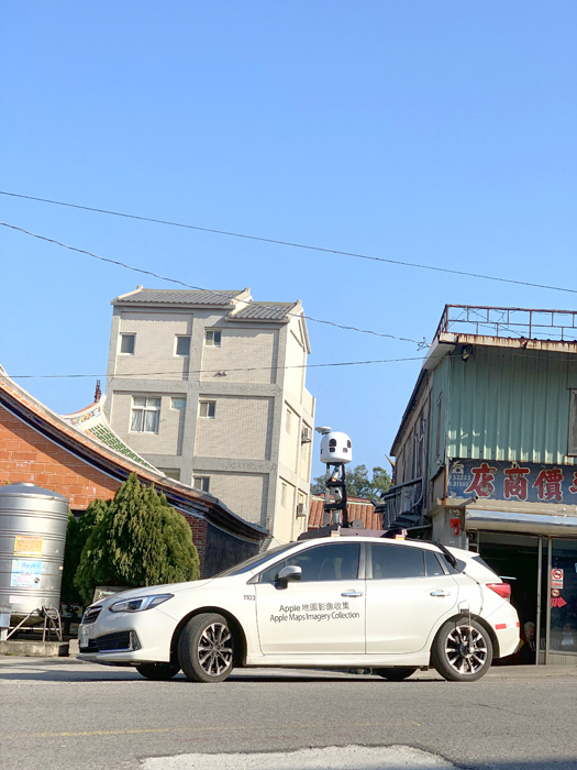 Apple Maps地圖影像收集車日前於金湖地區出沒。(民眾提供)