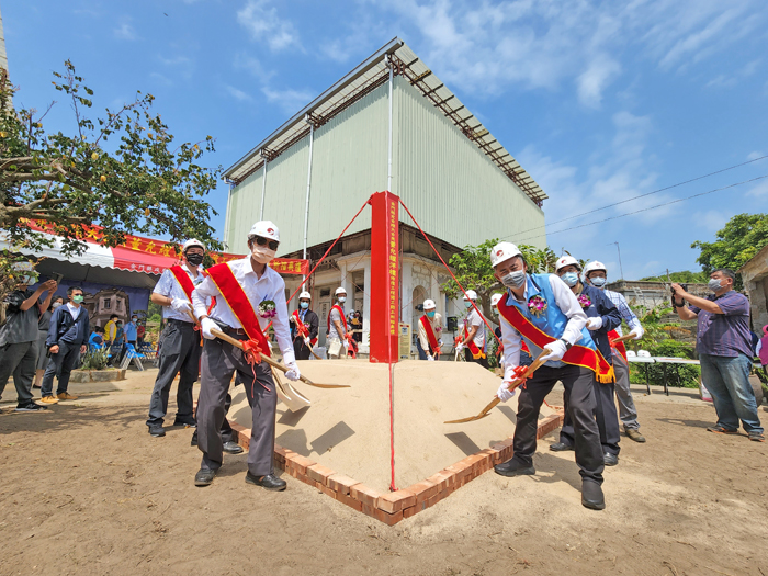 古崗董允耀洋樓修復工程開工動土。（許峻魁攝）