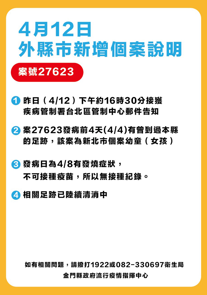 縣府說明外縣市新增確診個案疫調情形及場域足跡。（縣府提供）