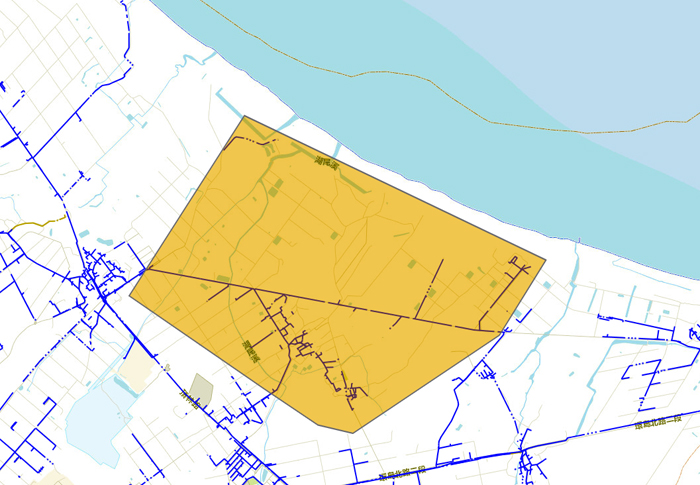 水廠公告停水，西堡停水區域示意圖。（水廠提供）