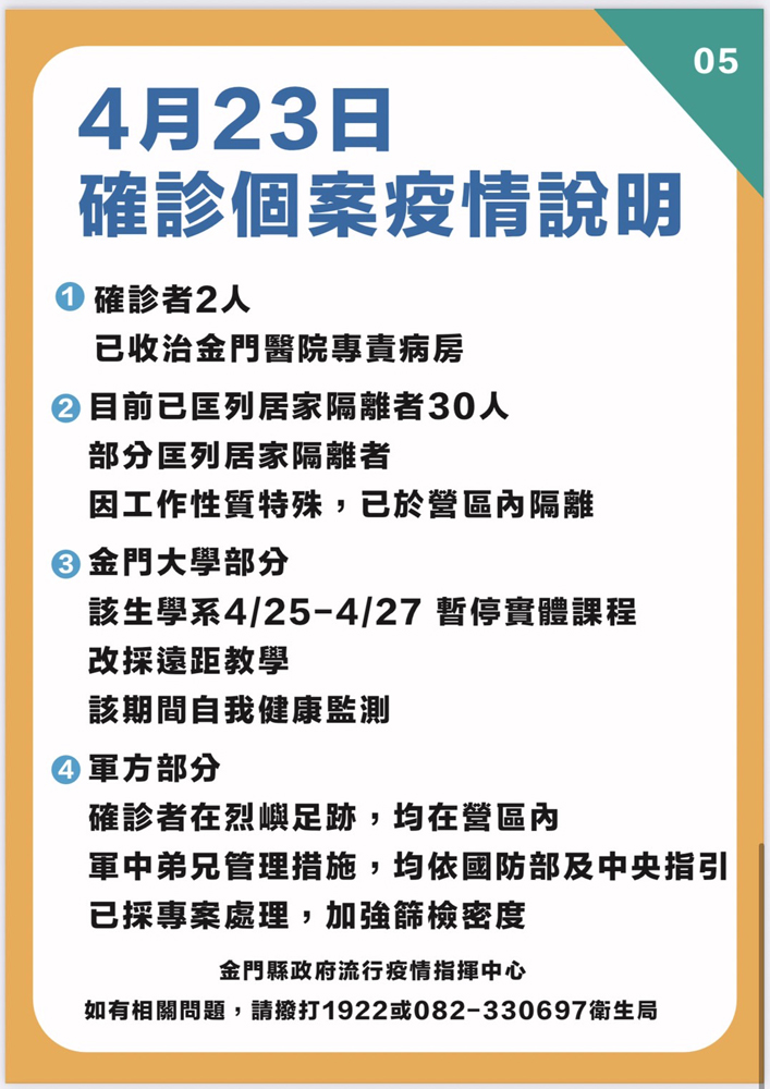 縣府說明確診2案最新狀況之二。（縣府提供）