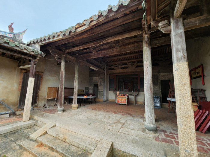 風格古樸,縣定古蹟蔡厝蔡氏家廟展開修復工程。(許峻魁攝)