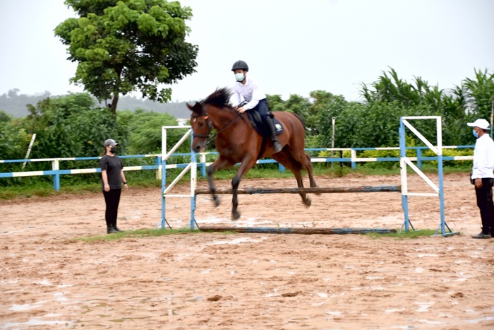 金門馬術暑期訓練營開幕式在喬安馬場舉行。(莊煥寧攝)