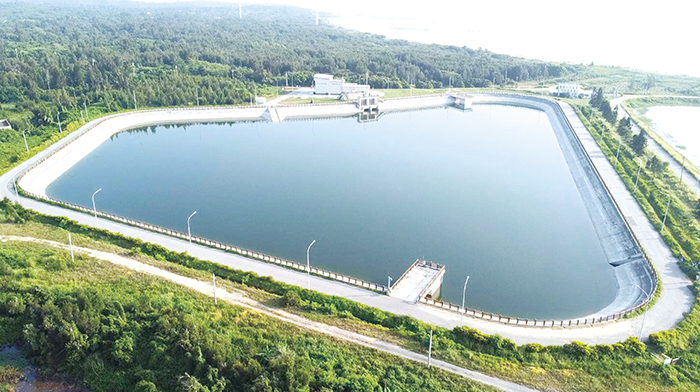 兩岸通水即將滿4週年,圖為受水池。(自來水廠提供)