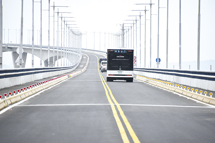 金門大橋正式通車。（陳冠霖攝）