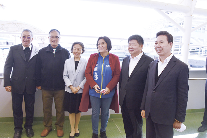 小三通復航首日,金門方與陸方在廈門五通碼頭舉辦見面會。(陳冠霖攝)