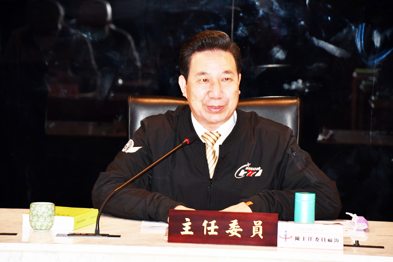 金門縣長陳福海昨分享上任一○七天的心路歷程及施政感想與理念。
（楊水詠攝）