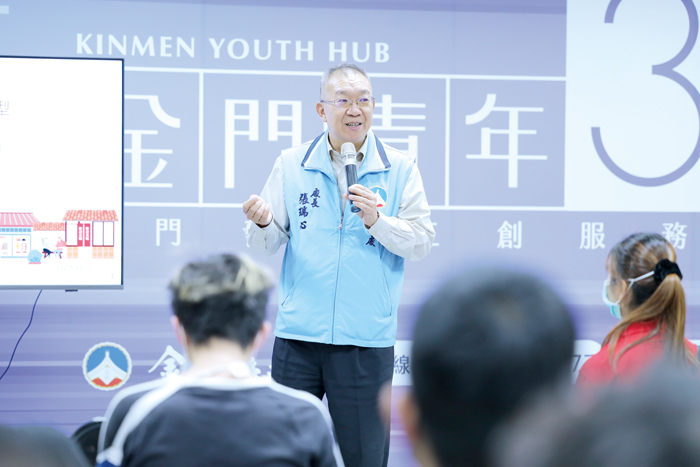 建設處張瑞心處長鼓勵金門街區商家踴躍申請。(縣府建設處提供)