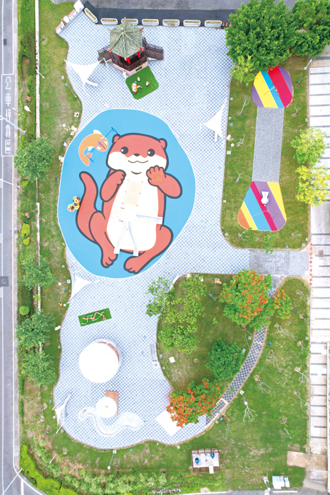 金沙鎮公所於榮湖打造首座水獺主題公園,即將於6月30日啟用。(廠商提供)