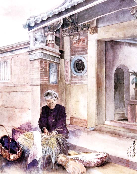 洪永善畫作〈歲月的記憶〉。（洪永善提供）