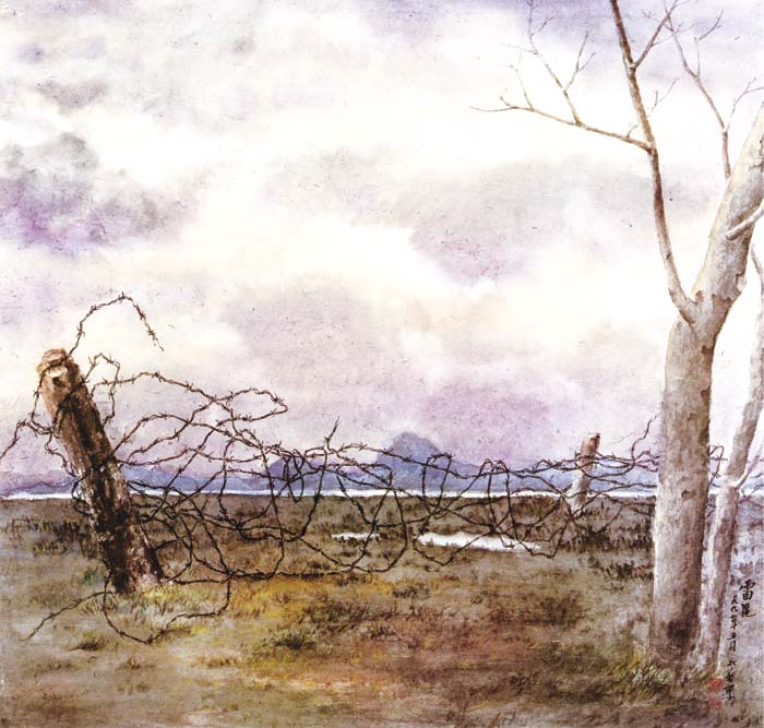 洪永善畫作〈雷區〉。（洪永善提供）