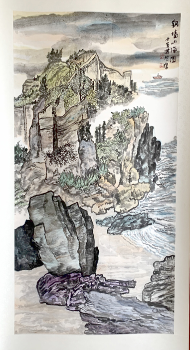 洪明燦水墨畫作。（林靈攝）