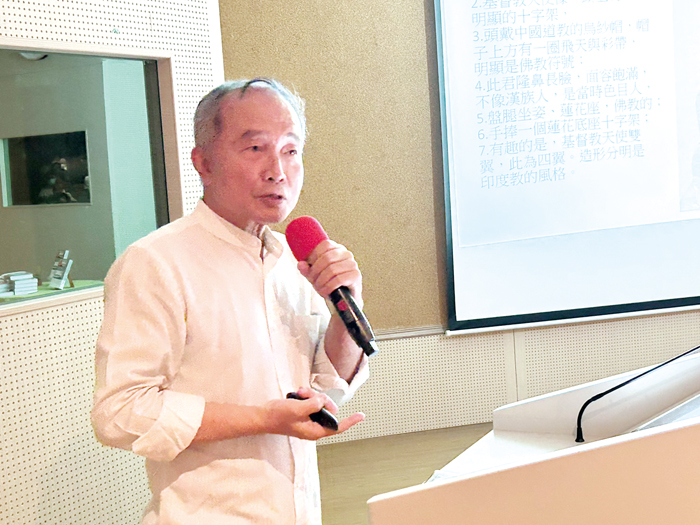 文化局邀請知名作家楊渡來金開講。(許加泰攝)