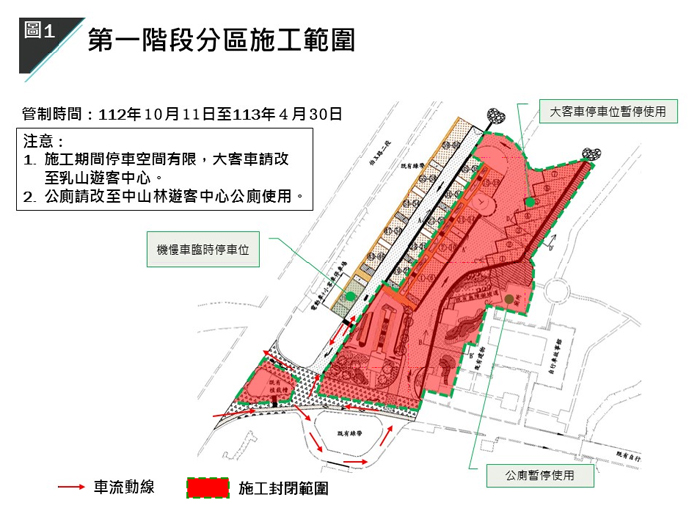 第一階段施工範圍。(金管處提供)