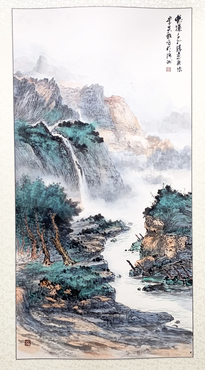 李苡甄水墨畫作。(林靈攝)