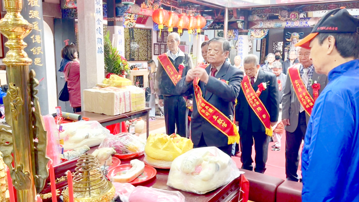 金門縣二十個支派之葉氏宗親，齊聚宗祠參與112年冬至祭祖典禮。（陳麗妤攝）