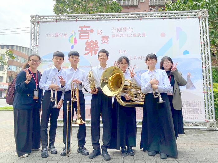 城中銅管五重奏。（該校提供）