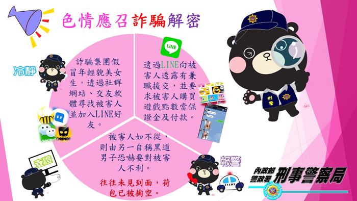 警方提醒民眾於網路上購買遊戲點數或從事交友時應提高警覺;縣警局刑警大隊並於「大手牽小手」活動現場進行反詐騙互動宣導。(縣警局刑大提供)