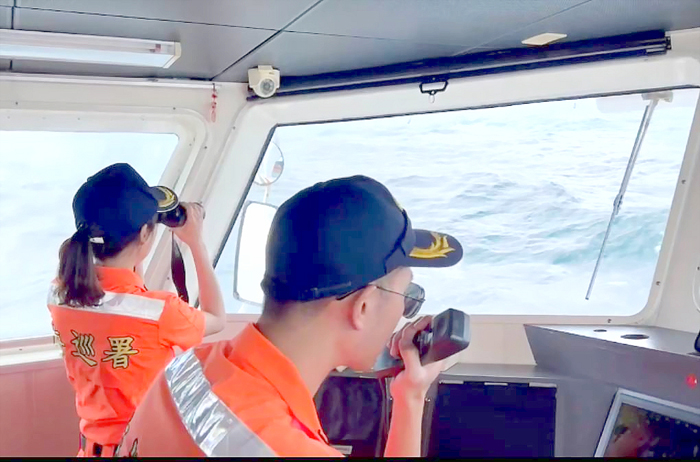 大陸海警船入我限制水域,金馬澎分署對應驅離。
(海巡提供)