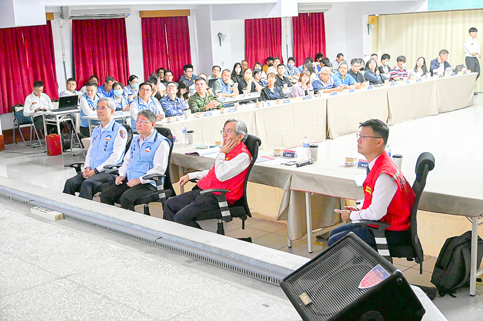 中央災害防救會報113年災害防救業務聯合訪評昨日於消防局登場。(消防局提供)