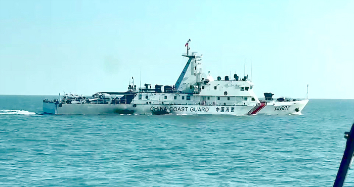 陸海警昨再擾金門水域,海巡第一時間以行動回應。(海巡提供)