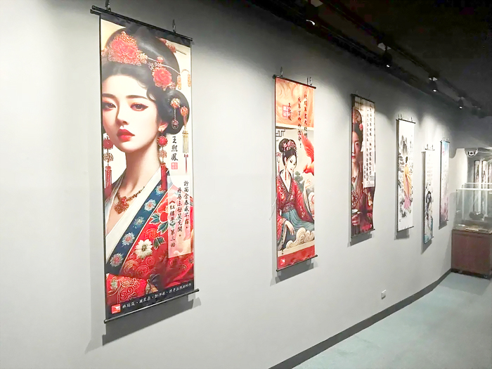 「AI繪紅樓.紅樓會AI」展覽,帶領觀眾從創作、古物、書籍等多重視角,再次閱讀《紅樓夢》。(金大提供)