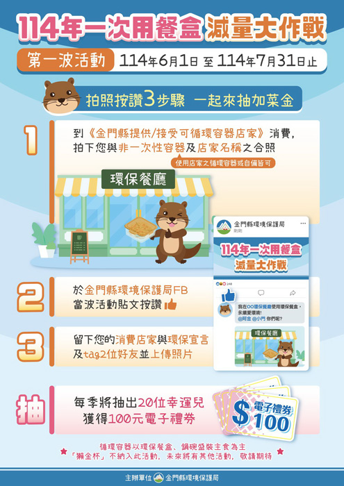 環保局推出「一次用餐盒減量大作戰」系列活動。(環保局提供)