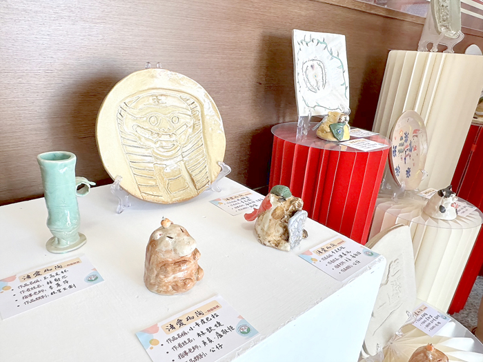 《浯愛砌陶》陶藝展,在金城鎮公所一樓展至七月四日。(金城鎮公所提供)