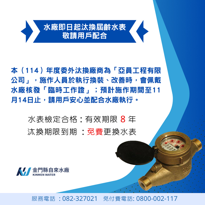 自來水廠經委外廠商進行水表汰換工程。(自來水廠提供)