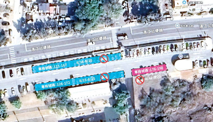 北提路停車場停車格管制圖。（文化局提供）