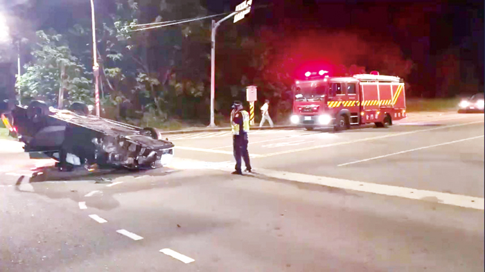 違規超車肇事致死,駕駛逃逸後主動到案。(金湖分局提供)