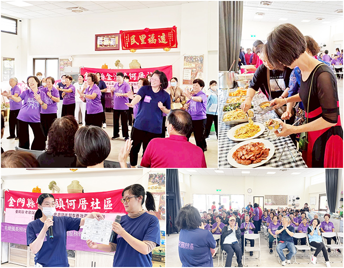 「重陽敬老歌謠才藝表演音樂會暨失智友善社區推廣活動」在何厝鑼鼓隊表演中揭開序幕,活動現場另安排失智症友善宣導。(陳麗妤攝)