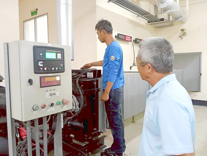抽水站確認機具可以正常運作。
（金沙鎮公所提供）