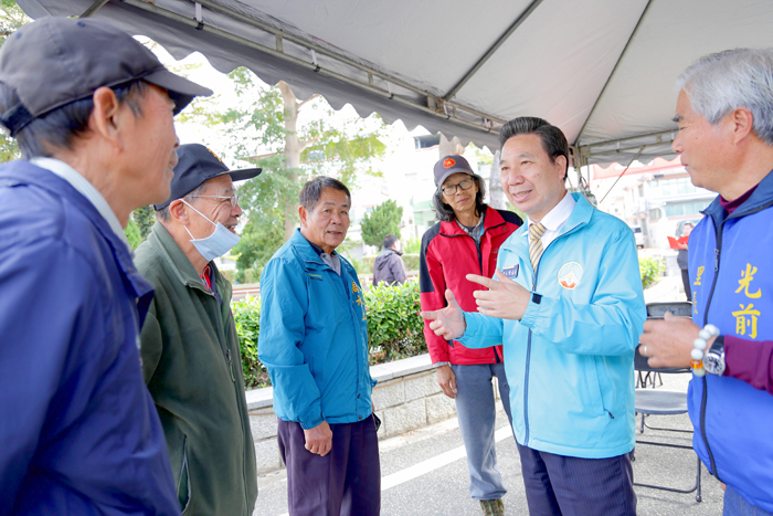 金門縣政府舉辦「金門縣光前溪上游段流域治理工程」開工祝禱典禮，縣長陳福海期許工程順利圓滿。（薛子軒攝）