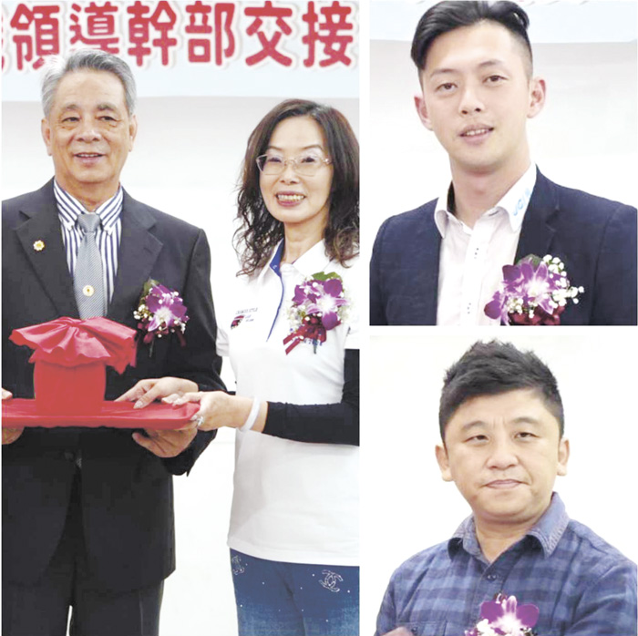 左、許雪芳（右）任真善美聯誼會會長；右上、楊霈璿任金寧團委會會長；右下、莊嘉銘任金城團委會會長。（許峻魁攝）